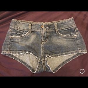 Used sized small denim short shorts by Shaso